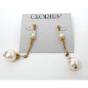 Glorius Gold Tone Faux Pearl Earrings